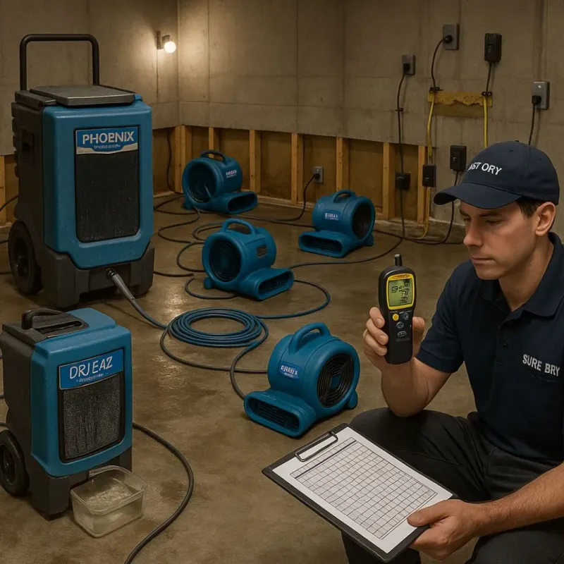 Structural Drying and Dehumidification process in Oglala, SD
